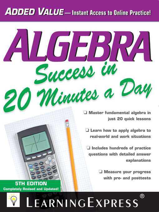 Title details for Algebra Success in 20 Minutes a Day by LearningExpress - Available